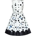 thumbnail image 2 of Robe Fille Bleue Lys Col Fleur Vintage Fête Danse 8 Ans, 2 of 6
