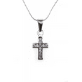 thumbnail image 3 of 18k White Gold 2 Ct Cross White Diamond Necklace 18 inch Plated by Paris Jewelry, 3 of 4