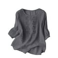 thumbnail image 2 of ZJXFGS Womens Boho T Shirts Women Blouses Cooling Shirts Peasant Blouses for Women Ladies Tops and Blouses Going Out Tops Tops for Women Trendy Gray L, 2 of 8