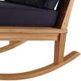 thumbnail image 4 of Lounge Rocking Chair, Wood, Brown Natural Blue Navy, Modern Contemporary Urban Design, Outdoor Patio Balcony Cafe Bistro Garden Furniture Hotel Hospitality, 4 of 8