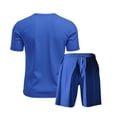 thumbnail image 5 of Eres Más Que una Prueba Puntuación Camisa Hombres Moda Cordón de Color Sólido Manga Corta Blusas con Cuello en V Conjunto de Cintura Elástica, 5 of 5