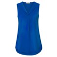thumbnail image 3 of Chaleco con cuello en V para mujer, camiseta sin mangas, camisa informal de poliéster de verano, lavable a máquina, 3 of 6