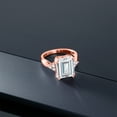 thumbnail image 5 of Gem Stone King 10.83 Ct Octagon White Zirconia 18K Rose Gold Plated Silver Ring, 5 of 5