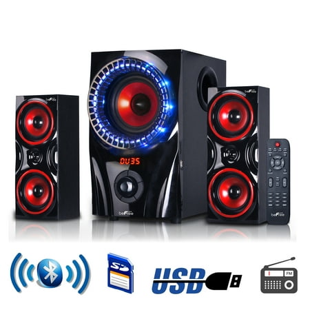 beFree Sound BFS-99X 2.1 Channel Multimedia Entertainment Shelf Bluetooth Speaker System in (Best Bluetooth Home Audio)
