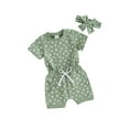 thumbnail image 2 of Musuos Baby Girls Shorts Set, 6 12 18 24M 3T Floral Short Sleeve T-shirt with Shorts and Hairband Summer Outfit, 2 of 10
