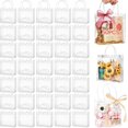 thumbnail image 1 of 50 Piezas Bolsas de PVC Transparente, Bolsas de Regalo con Asas y Botón, Compras Dulces Reutilizable, 20×20×8 cm, para Boda, Fiestas, Cumpleaños, Escolares, 1 of 4