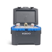 Igloo 52 QT Overland Ice Chest Cooler with Wheels, Gray and Blue