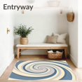 thumbnail image 3 of ODIKA 4'x6' Machine Washable Non-Slip Area Rug, Zen Wave Ripple Effect Tranquil Harmonious Balance High Traffic Rug, Blue, 659396, 3 of 7