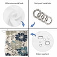 thumbnail image 3 of Sage Green Blue Floral Shower Curtain Set - Small 36" x 72" Washable Bathtub Curtain with 12 Hooks, Vintage Beige Botanical Waterproof Fabric Stall Shower Curtains for Bathroom/Bathtub Décor, 3 of 6