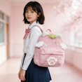 thumbnail image 5 of Wiywef Plush Pink Strawberry Backpack for Women Cute Wings and Cat Scratch Detail Travel Daypack 1-Piece, 5 of 7