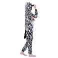 thumbnail image 4 of Pyjama d'Hiver Familial une Pièce Zebra avec Deux Oreilles Rondes Roses Polyester Chaud Ajusté et Confortable Vêtements de Nuit Cosplay RWJDXD, 4 of 7