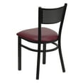 thumbnail image 4 of Flash Furniture 2 Pk. HERCULES Series Black Grid Back Metal Restaurant Chair - Burgundy Vinyl Seat, 4 of 7