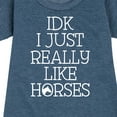 thumbnail image 3 of Instant Message - Idk I Like Horses - Toddler & Youth Girls Fleece Dress, 3 of 6