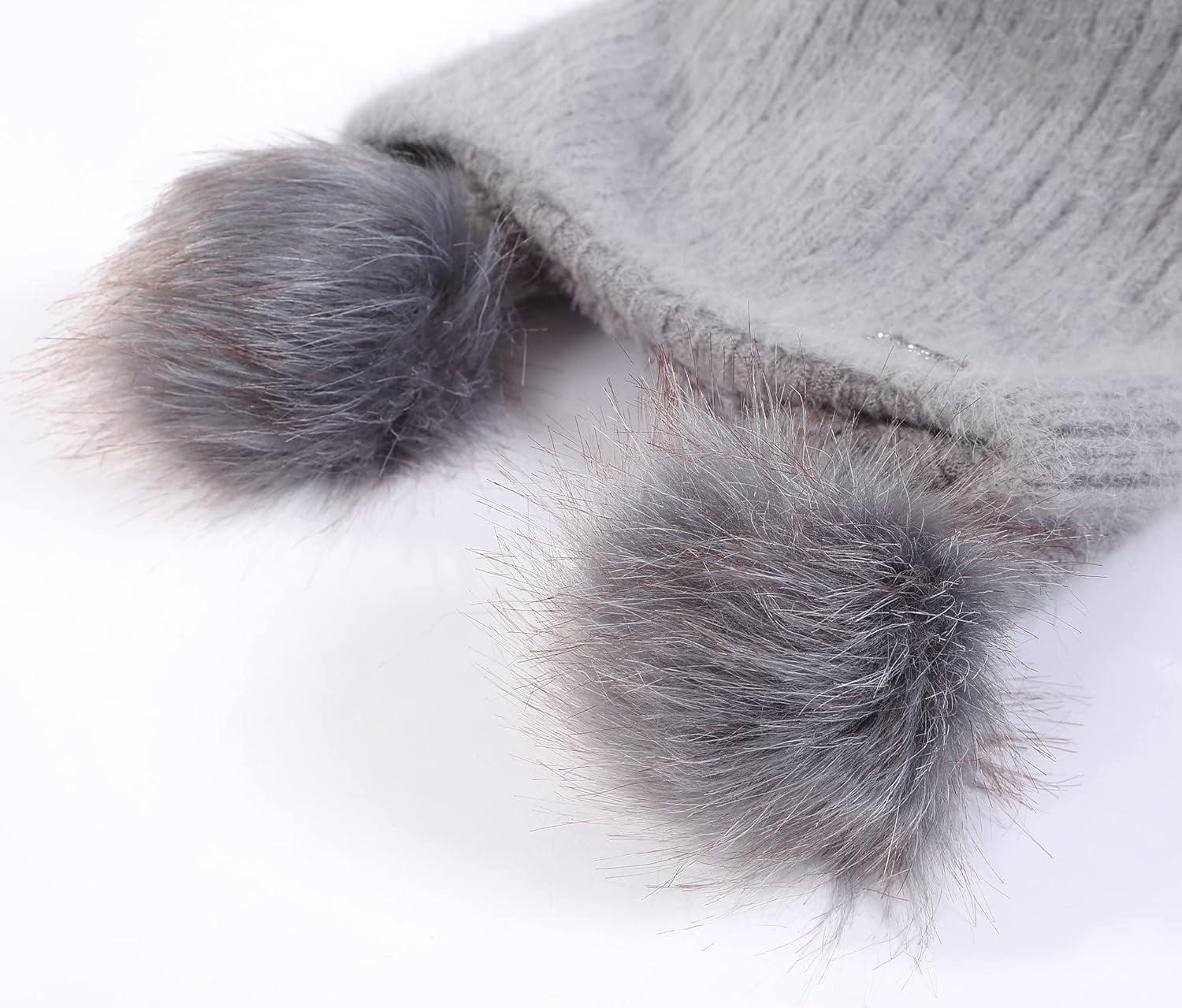 YooGuoGuo Women Winter Beanie Hat Earflap Peruvian Warm Slouchy Fleece Lined 3 Pom Poms Knit Sherpa Fluffy Soft Ski Hats