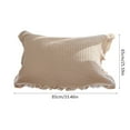 thumbnail image 3 of EGYMEN 1PC Cotton Pillowcase, 24"x32" Soft Breathable Non-Slip Pillow Cover, Ruffled Pillow Sleeve with Double Strap Design, Summer-Friendly Pillow Protector(Khaki), 3 of 6