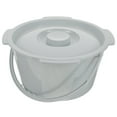 thumbnail image 1 of HLONK Grey Plastic Commode Bucket with Lid and Handle for Bedside Chair, 1 of 10