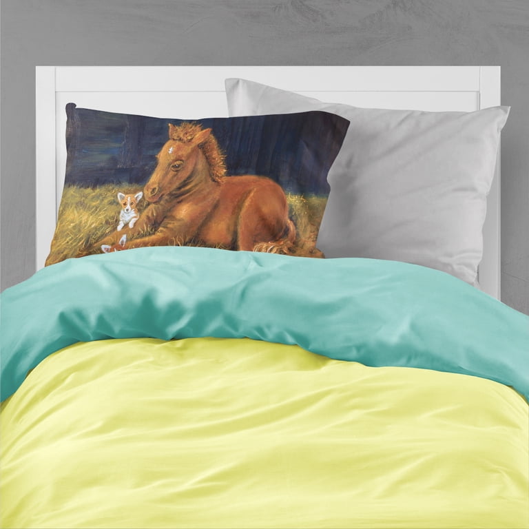 Caroline Tesoros Del 7329pillowcase Corgi Sunrise Con Colt Tela