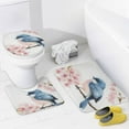 thumbnail image 4 of Faty-T Rideau de Douche Ensemble de 4 Pcs Rideau de Douche et Tapis Ensemble de Rideau de Douche Oiseau de Printemps Fleur de Cerisier Imperméable Motif Personnalité Rideaux de Bain Oiseau Fleurs en Fleurs de Printemps Sakura, 4 of 13