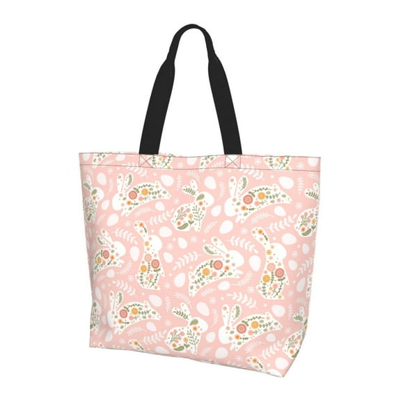 Yiaed Easter Bunny Print Handbag for Women Tote Purse Shoulder Bag Large Fashion Hobo Purse Handbag Shopping Tote
