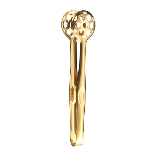 Pinza de cocina para filetes fritos, diseño hueco con forma de balón de fútbol, pinza para pan. Dorado