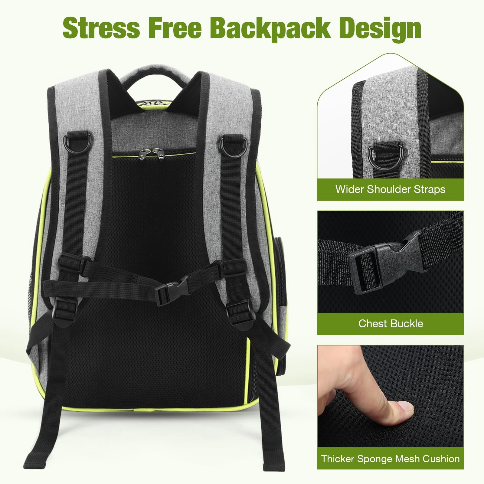 Expandable Cat Bubble Backpack Carrier, Breathable Large Space Pet Backpack for Cats & Small Dogs Up to 18lbs, Transparent Window Design Pet Travel Carrier,  Lightweight Portable Pet Bag, Gray