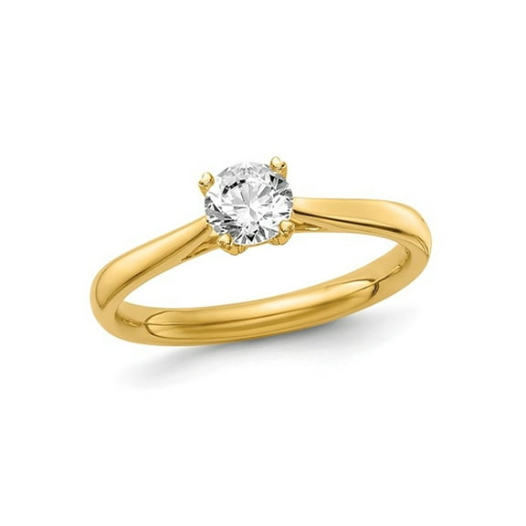 1/3 Carat (Ctw VS2-SI1, D-E-F) Lab Grown Diamond Solitaire Engagement Ring in 14K Yellow Gold for Women