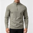 thumbnail image 2 of Lmnyox Sports Shirts for Men Long Sleeve Quarter Zipper Mock Neck Pullover Lightweight Athletic T-Shirts, 2 of 9