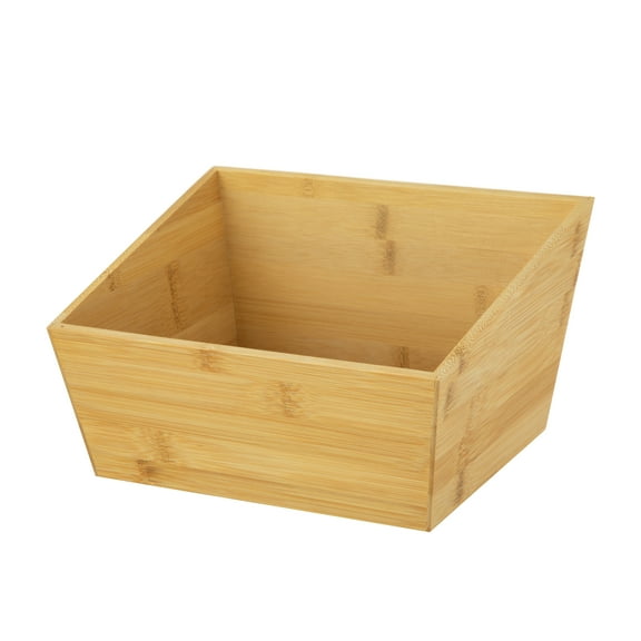 HomeZone 2-Pack Bamboo Basket Organizers, 10.5" L x 8.5" W x 6" H, Natural
