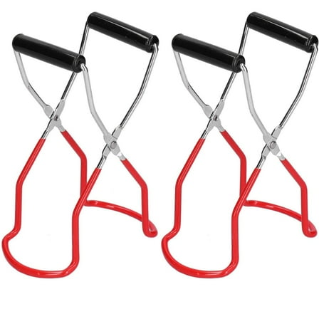 LQQBOX Canning Jar Lifter, Canning Tongs Jar Lifter, Canning Tools, Canning Supplies for Home Kitchen, Stainless Steel, Red