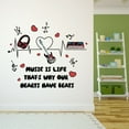 thumbnail image 3 of Personalized Name Music Wall Decal Guitar, Headphones,Piano with Musical Notes and Hearts Bedroom Wall Decal for Boys Instruments Cute Themed Room Decal - Size: 40 In x 32 In, 3 of 5