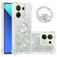 thumbnail image 1 of Funda para Xiaomi Redmi Note 13 4G con Brillo Líquido Flotante, Purpurina, Parachoques y Anillo Giratorio Soporte, 1 of 5