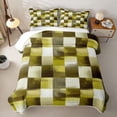 thumbnail image 2 of Homewish Abstract Checkered Quilt King,Aesthetic Artwork King Coverlet Set,Yellow,3pcs, 2 of 7