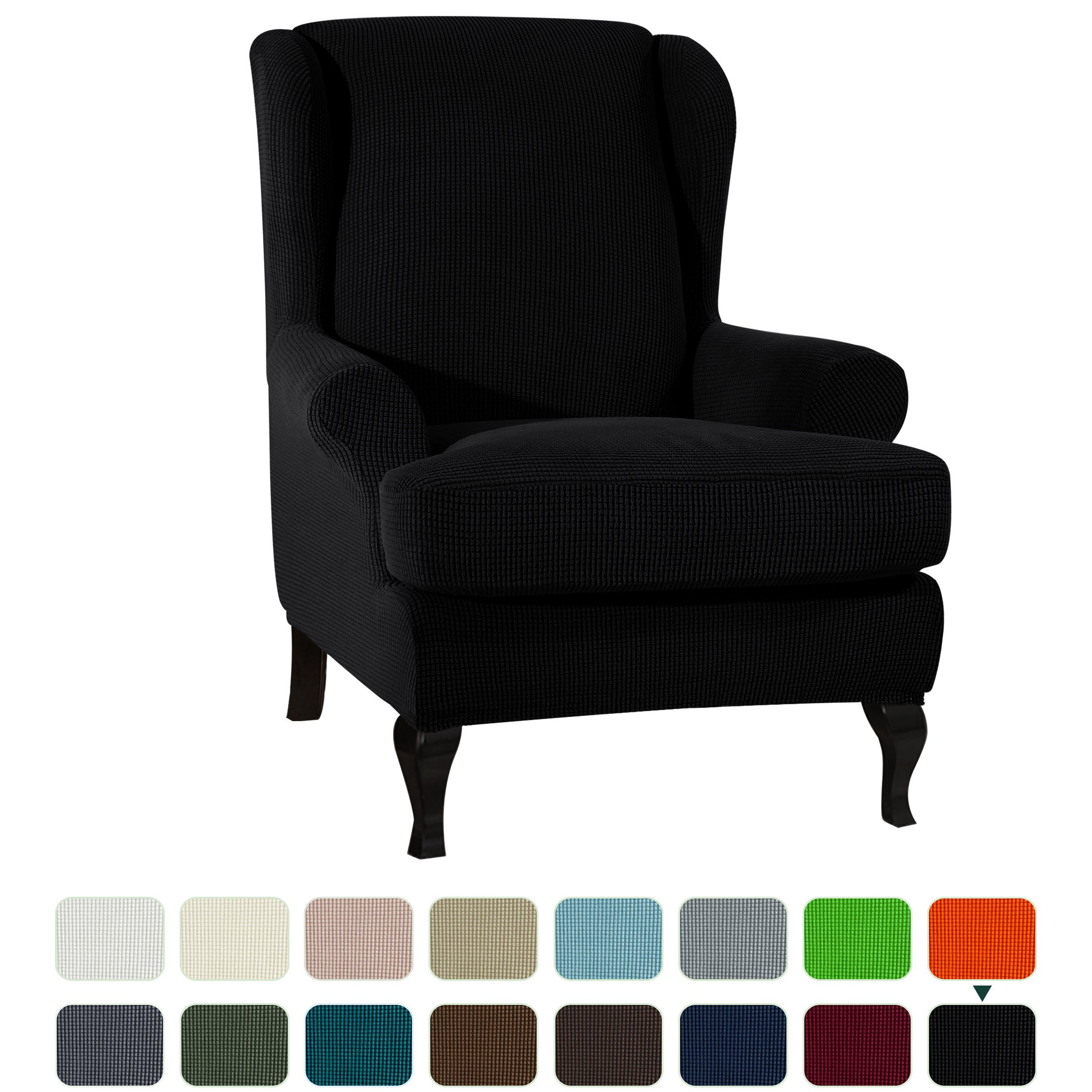 ​Stretch Wingback Armchair Chair Solid Polyester Cover Protector Wing Chair USA 
