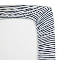 thumbnail image 4 of American Baby Company 2 Pack 100% Natural Cotton Fitted Crib Sheets 52" x 28" - Soft, Breathable, Hypoallergenic & Gentle Toddler Bed Sheets, Navy/Grey Sports Stripes, Neutral for Boys & Girls, 4 of 5