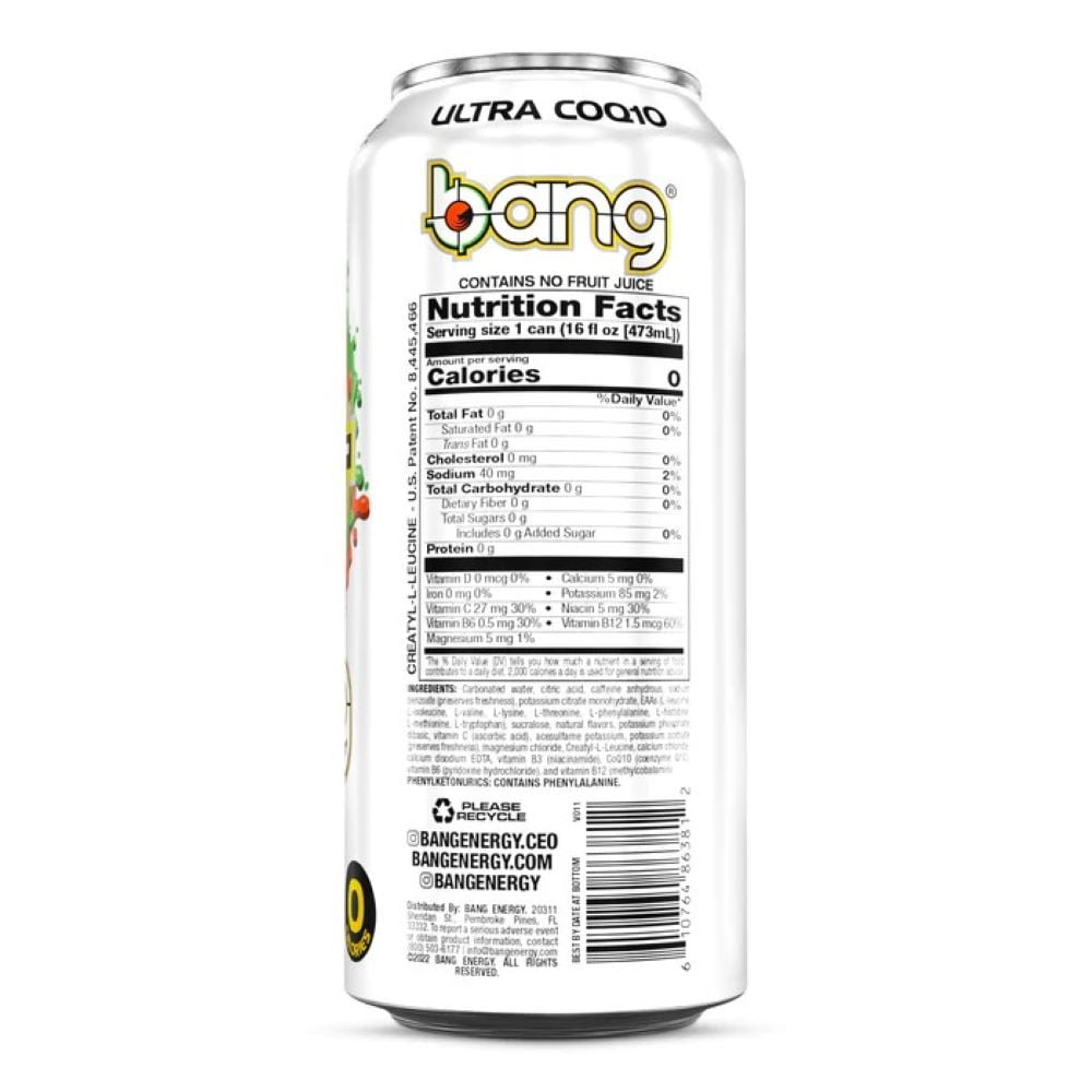 Bang Energy Peach Mango, Sugar-Free Energy Drink, 16-Ounce (Pack of 6)