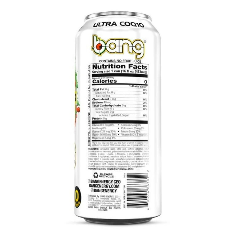 Bang Energy Drink Peach Mango, 16 fl oz Cans, 12 Pack photo 4