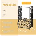 thumbnail image 4 of Support Noir pour Bois de Chauffage avec Outils - Porte-Bûches de 18 Pouces pour Rangement de Foyer Intérieur/extérieur, Conception en Acier et Résistante aux Intempéries, Hauteur de 27,6 Pouces, 4 of 7
