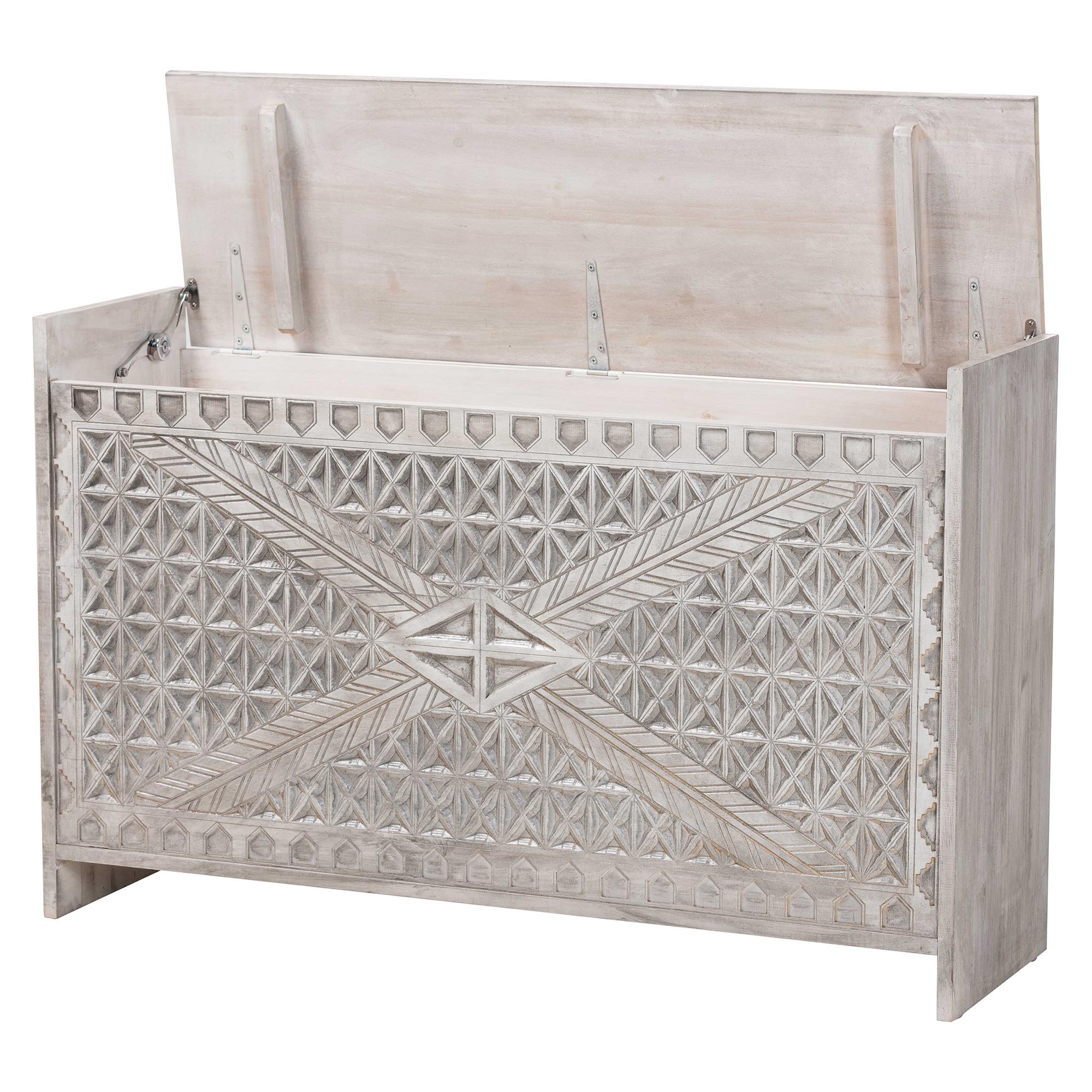 bali & pari Amado Modern Storage Chest, White Wash