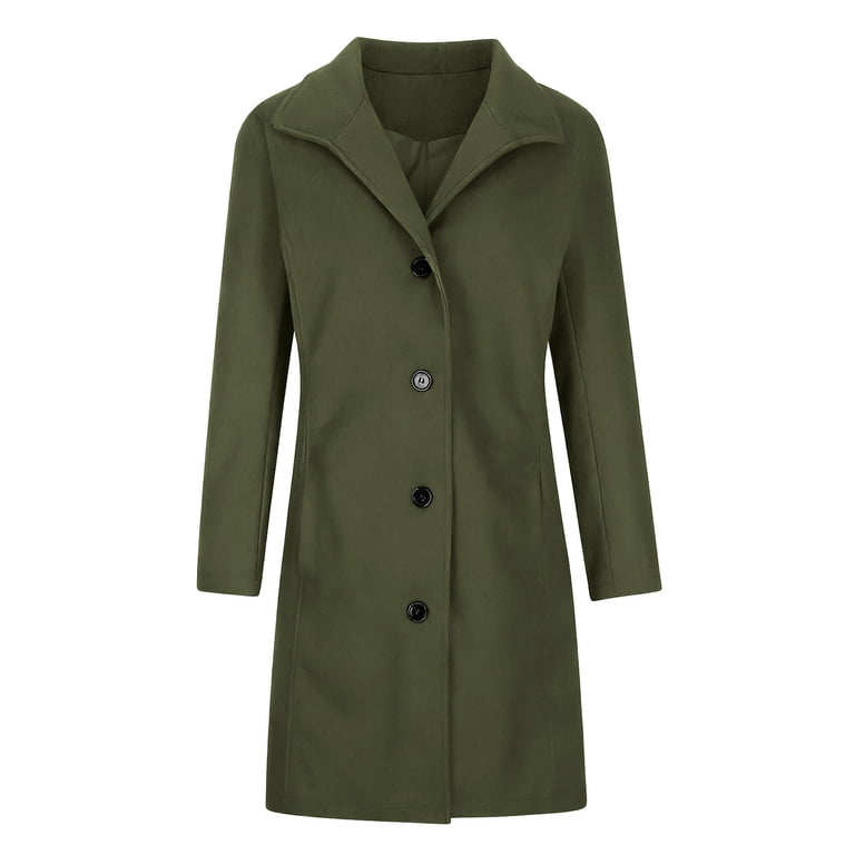 HOOMEUMY Winter Warm Men's Casual Trench Coat Slim Fit Notched