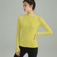 thumbnail image 2 of Ropa de yoga de otoño e invierno para mujer, cuello vertical, cremallera, deportes, secado rápido, ajustado, ropa deportiva de manga larga, chaqueta superior, equipo, ropa de fitness, 2 of 4