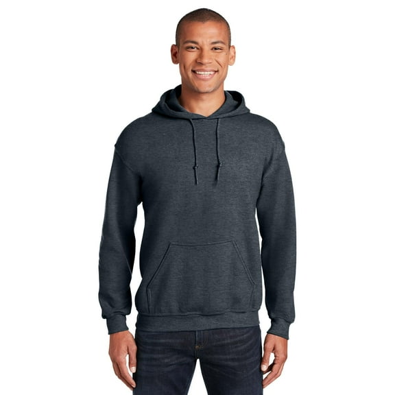 Gildan Heavy Blend Men’s Fleece Hooded Sweatshirt, Soft Pullover Pocket Hoodie, Dark Heather, 3XL