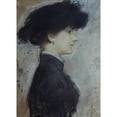thumbnail image 3 of Paul César Helleu 14x18 Black Modern Framed Museum Art Print Titled - Portrait of a Profile Woman, 3 of 5