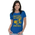 thumbnail image 4 of Funny Mac and Cheese Not Enemies Joke Womens Slim Fit Graphic Tee Brisco Brands S, 4 of 5