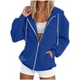 thumbnail image 6 of HAiming Hooded Jackets for Women Long Sleeve Zipper Loose Casual Jackets Fall Winter Workout Jackets with Pockets, 6 of 6
