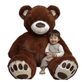 thumbnail image 5 of Anico 59" Tall (5 Feet) Giant Plush Chocolate Brown Teddy Bear with Embroidered Paws and Smiling Face, Fits in 2XL Shirt!, 5 of 6