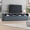 Gray-TV Stand, variant on Modern 141" Gray Modular Entertainment Center TV Stand With Bookshelf For 75/85/98/100 inch TV, Wooden Storage Living Room Set With Extra Long Media Console And Lights 4-Tier Glass Door Bookcase