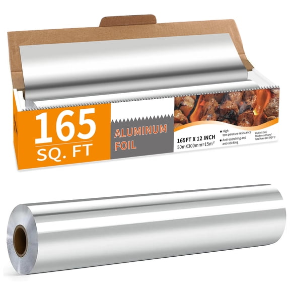 Alpacasso Aluminum Foil ,Aluminum Foils Roll with Serrated Cutter,12inx165SQ.FT