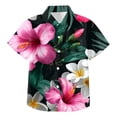 thumbnail image 6 of Xudanell Boys Hawaiian Shirt Kids Tropical Aloha Shirt Button Down Short Sleeve Beach Summer Luau Party Shirt 7-14 (12-13 Years,Hot Pink), 6 of 6