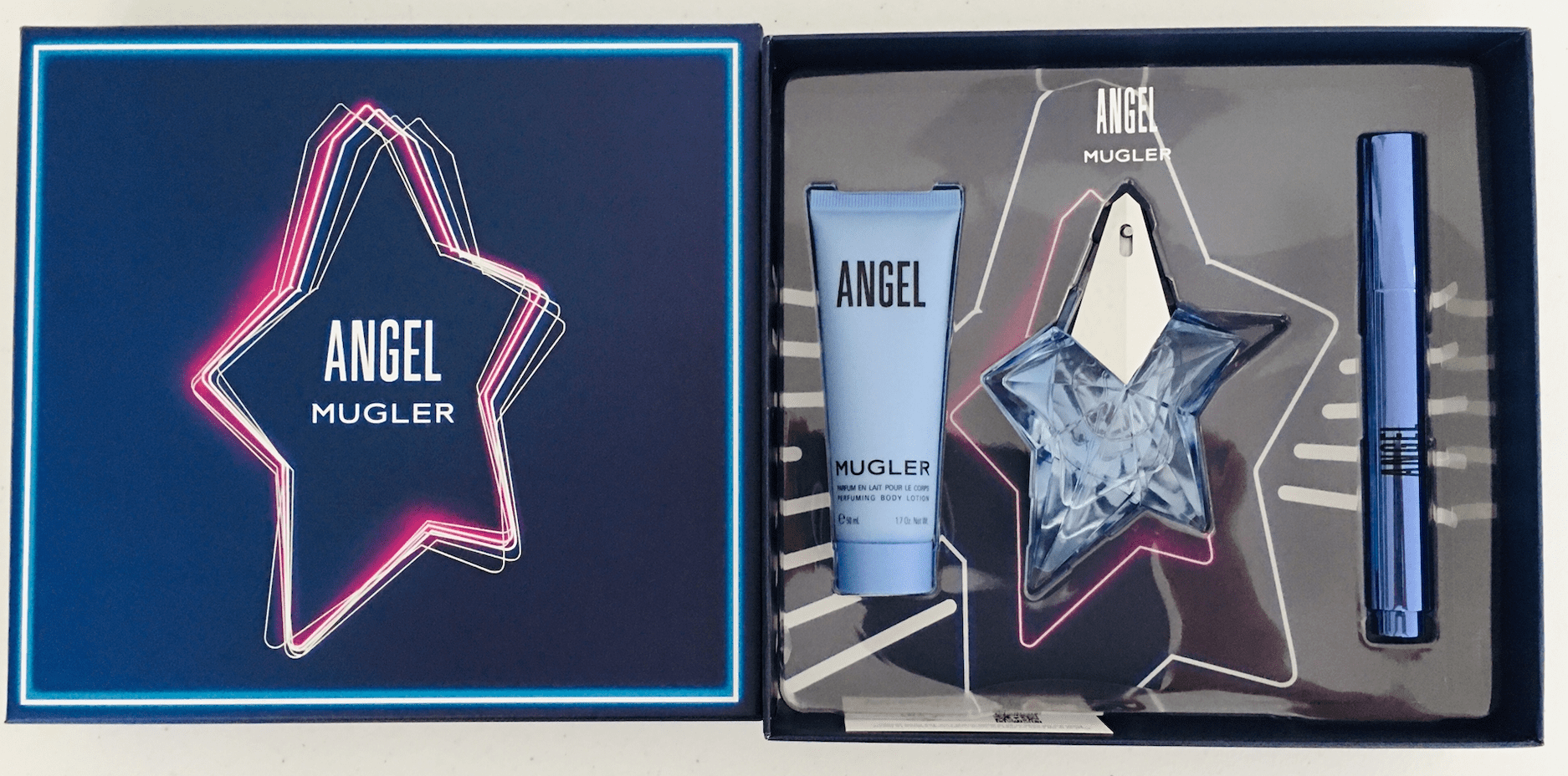 Angel Mugler Perfume 0.2 oz EDP Brush + 1.7 oz lotion+ 25 ml refillable star Gift Set