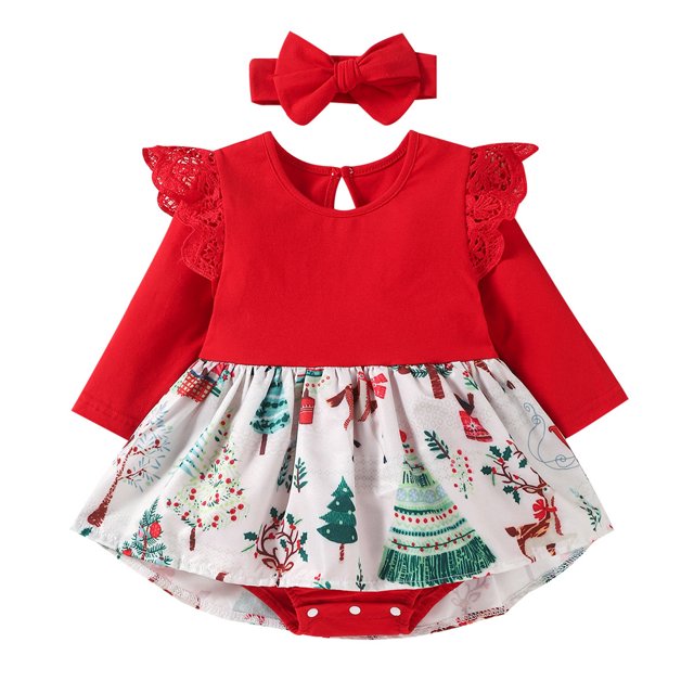 Vestido navideño para niña, traje de otoño/invierno, vestido de niña de manga larga